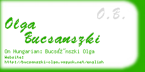 olga bucsanszki business card